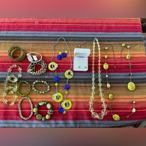 Chic/Bohemian Beaded Jewelry Lot with (3) Necklaces, (10) Bracelets, & Earrings